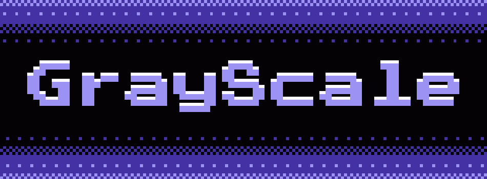 Pixely gray scale game logo